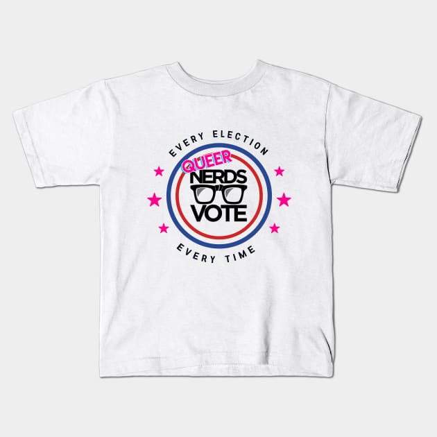 Queer Nerds Vote Circle Kids T-Shirt by NerdsVote